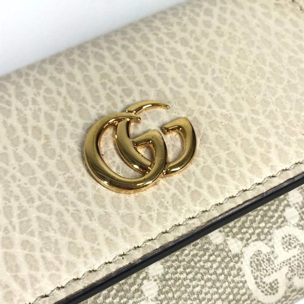 GUCCI 456118 logo GG 6 Key Case Key 6P Key Case PVC/Leather Beige - Picture 5 of 12